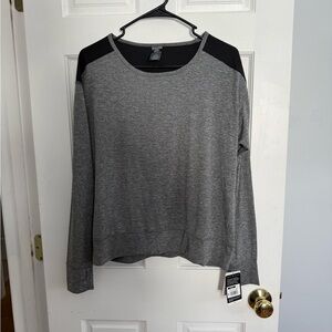 Gray and Black Women's Top